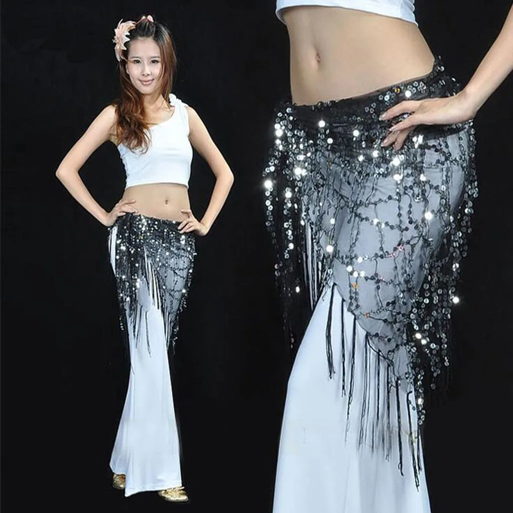 HAND MADE BELLY DANCING COSTUME BELT HIP WRAP SCARF SKIRT WITH TASSLES DANCEWEAR