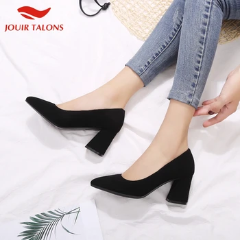 

Jouir Talons Square High Heels Elegant Office Lady Large Size 43 Spring Pumps Woman Shoes Women