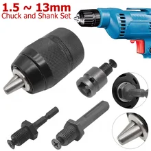 

1.5-13mm Drill Bit Adapter Set Quick Change Keyless Drill Bit Chuck Hex Shank Adapter Converter Chuck Fixture Drill Bits Adapter