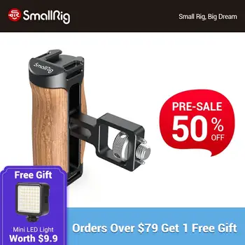 

SmallRig Wooden Mini Side Handle (ARRI-Style Mount) Universal Side Handle with Cold Shoe Mount For Sony/Canan/Nikon/Fuji -2914