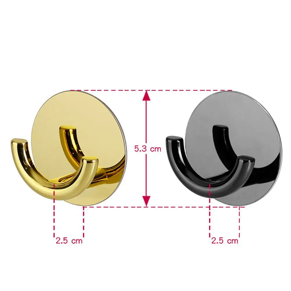 Self Adhesive Black And Gold Wall Hook Porch Living Room Home Kitchen Wall Door Hook Key Rack Kitchen Towel Hanger Zinc Alloy 6
