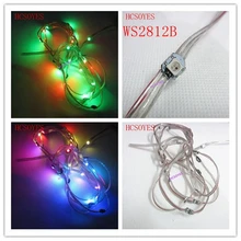 50 шт. WS2812B предварительно припаянный светодиодный s шнур с 12 см проводом DC5V WS2812 IC светодиодный модуль Плата радиатора индивидуально адресуемый IP30