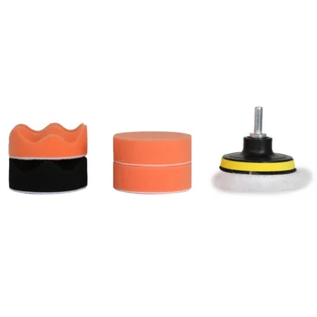 

7Pcs/Set Sponge Polishing Waxing Buffing Pad Kit Drill Adapter For Car Polisher Sponge + Wool