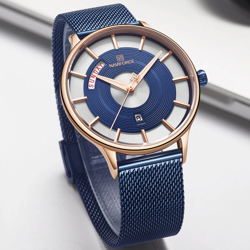 

Mens Watches NAVIFORCE Watch Men Top Brand Luxury Quartz Clock Male Fashion Steel Mesh Belt WristWatch Relogio Masculino 2019