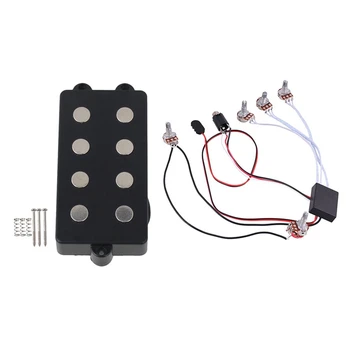 

Noiseless 4 String Bass Humbucker Double Coil Pickup Black with Eq-B3T 3 Band Eq Equalizer Preamp Circuit Active Pickup