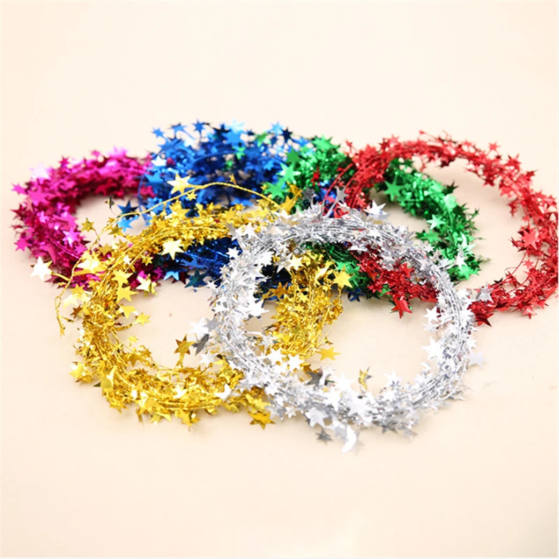 

2020 New Christmas Tree Decorations Christmas Color Bar Iron Wire Five-Star Rattan Multicolor Home Decorations fil cinq Ã©toiles