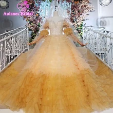 Великолепные оборки многоуровневые Бальные платья кристалл с бисером пышные Длинные без рукавов бальное платье Выпускные вечерние платья Тюль 15 Anos