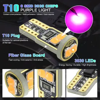 

DC 12V Side Light 2W/pc 24.5x9.7x9(mm) 10pcs T10 6 SMD 194 168 W5W Car