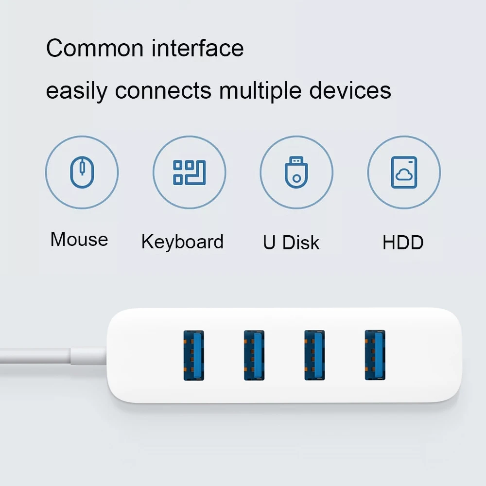 Xiaomi 4 порта USB3.0 концентратор с интерфейсом резервного питания USB удлинитель концентратора удлинитель адаптер