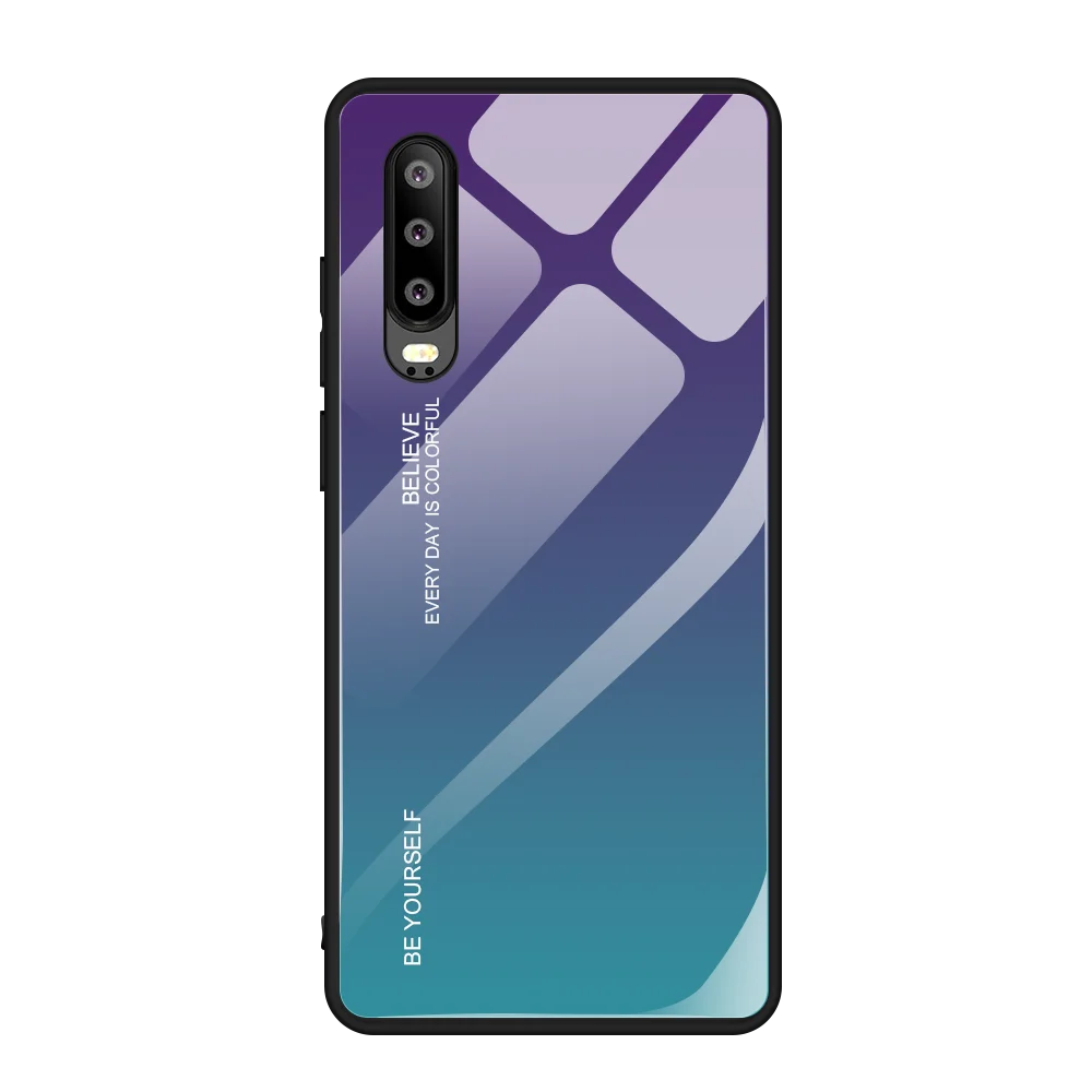 Градиентный чехол из закаленного стекла для huawei P30 Lite P30 Pro P30 Mate30 Mate30 Pro, чехол для телефона s, защитный чехол - Цвет: 3