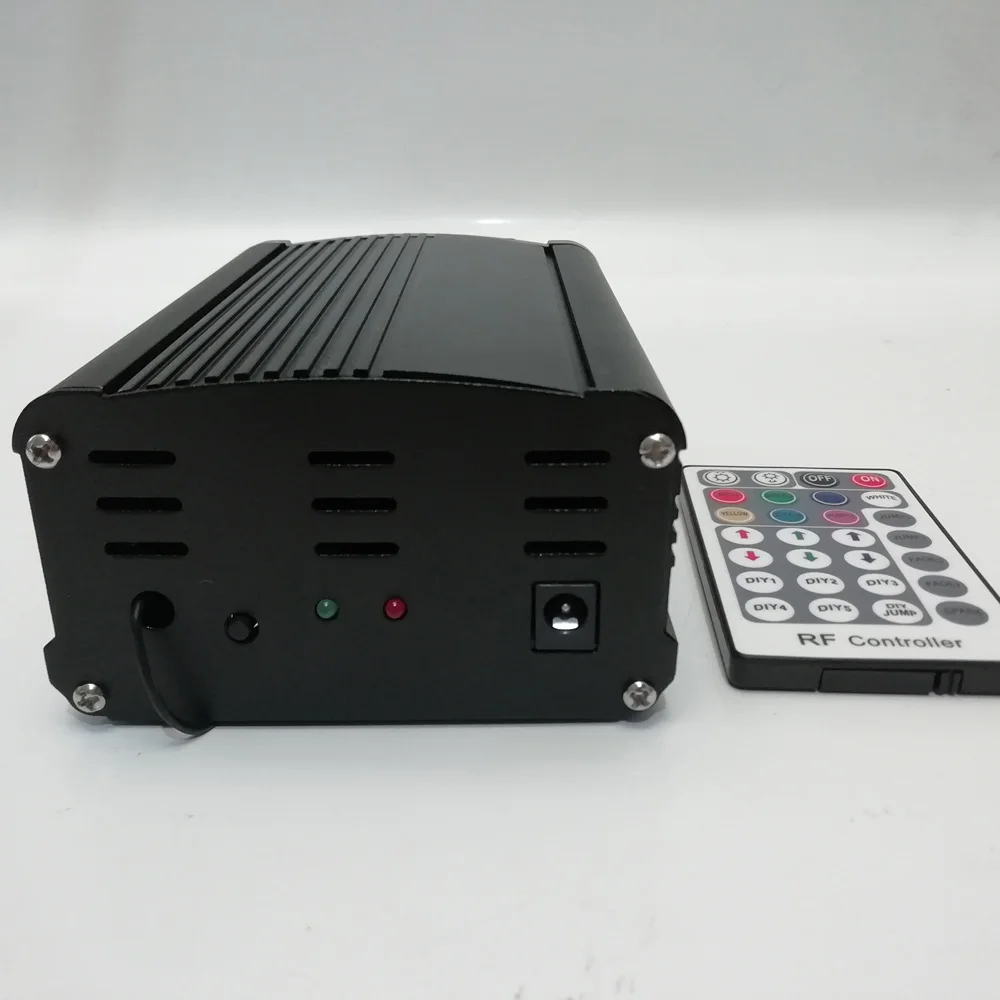 DC12V 18 Вт RGBW волоконно-оптический комплект RF контроллер для вечерние 360 Поворотный мерцающий Звездный потолок Мини Плётка игрушка конец светящийся мигающий эффект