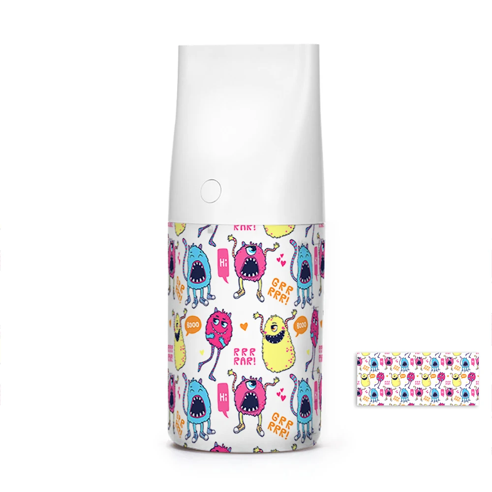 White print 15 USB Автомобильный увлажнитель воздуха, тумана, 320 мл, ароматерапия, эфирное масло, диффузор с 3D цветным принтом, фото, светодиодный, ночной Светильник - Цвет: White print 15