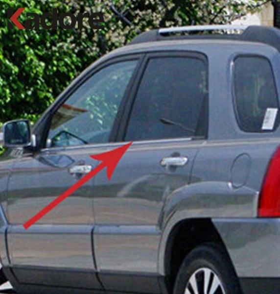 Для Kia Sportage 2005 2006 2007 2008 2009 2010 нержавеющая сталь автомобильная оконная отделка рама