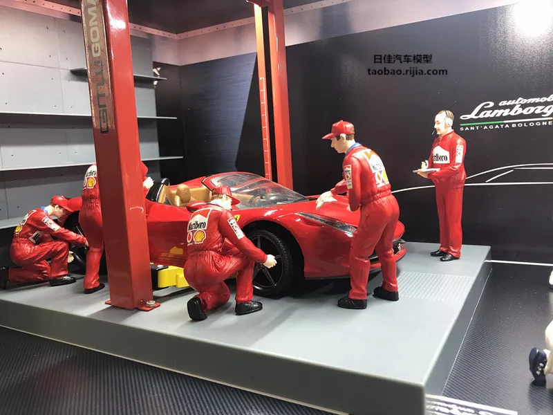 1:18 высокое моделирование Repairman модельный Набор Кукла Бутик Ремонт магазин сцена соответствующие модели автомобиля ремонтник для сплава автомобиля moedel