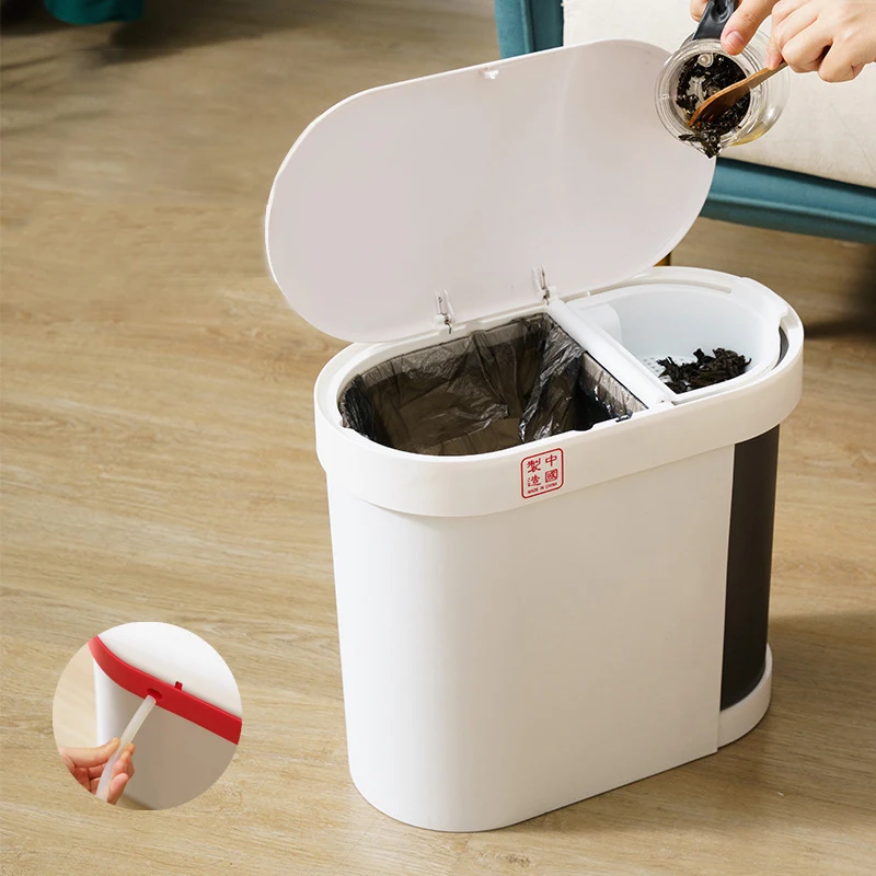 Pattumiera riciclaggio cestino per cucina plastica umido secco separazione  secchio della spazzatura bagno cestino della carta cestino della spazzatura  domestica - AliExpress