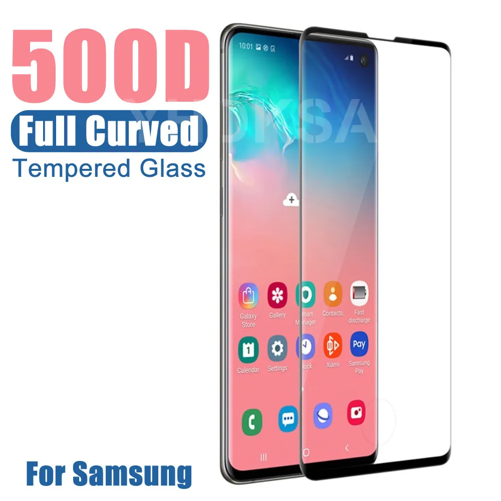

500D Protective Tempered Glass on the For Samsung Galaxy S10 S9 S8 Plus S10e S7 Edge A6 A8 Plus 2018 Screen Protector Glass Film