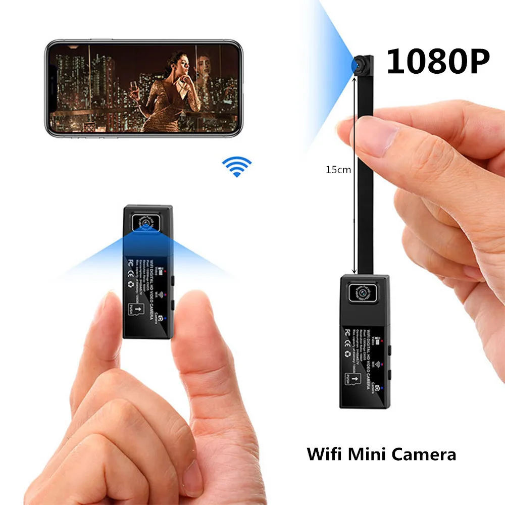 Full HD 1080P Мини Wifi камера с двойным объективом беспроводной пульт дистанционного