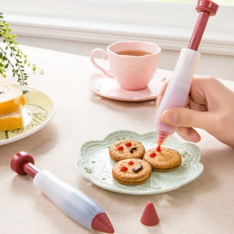 

LHX Cake Tools Dessert Pastry Cream Chocolate Decorating Syringe Silicone Paint Pen Cake Cookie Ice Cream Decorating Pens 1506f1