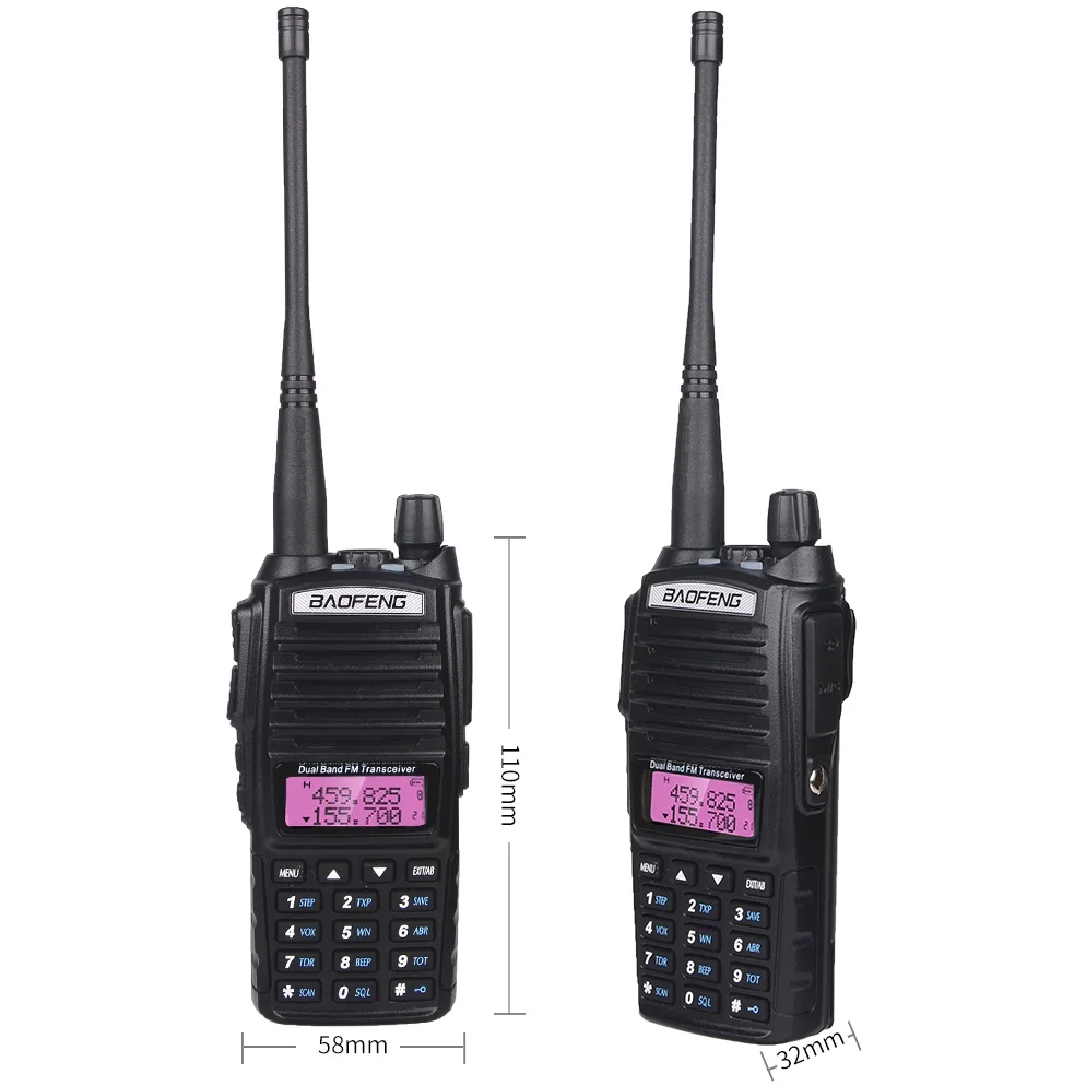 2 комплекта BAOFENG UV 82 8 Вт иди и болтай Walkie Talkie “иди радиостанции UHF VHF Ham CB радио FM