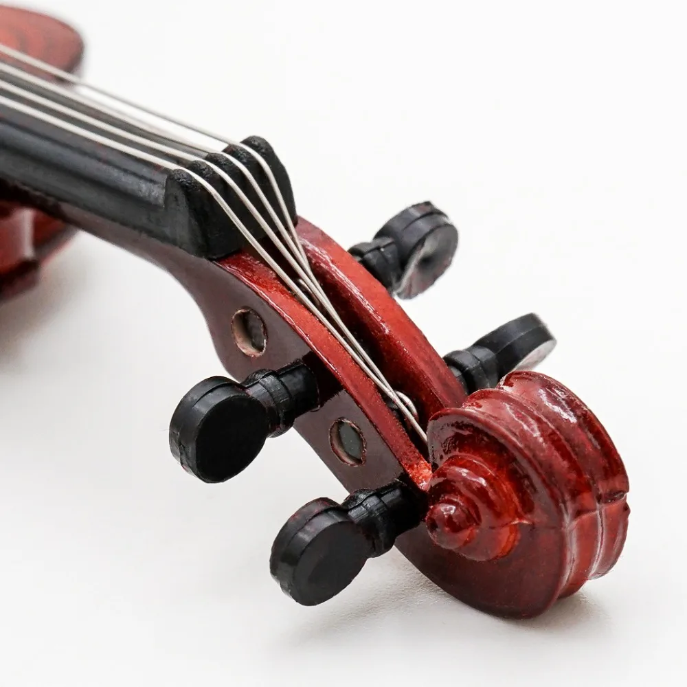 Odoria 1:12 miniatura violino de madeira com