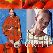 114 см шелковая ткань с принтом для платья 12 мм шелковая крепдешин ткань летнее воздухопроницаемое платье ткань оптом шелковая ткань