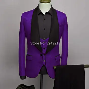 

Custom Made Men Suits Shawl Lapel Groom Tuxedos Pattern Best Men Wedding Groomsmen ( Jacket+Vest+Pants+Tie ) E157