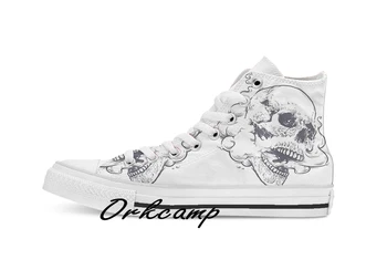 

Vaping Skull Custom Casual High Top lace-up Canvas shoes sneakers Drop shipping