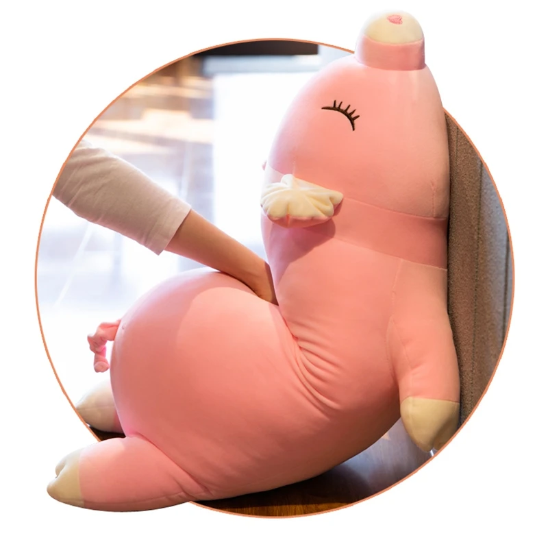 cute lying pig plush toy giant fat piggy doll super soft sleeping pillow for girl birthday gift decoration 43inch 110cm DY50865 (11)