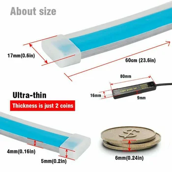 

Universal Turn Signal light Strip 2pcs Parts 60CM Slim Amber Sequential