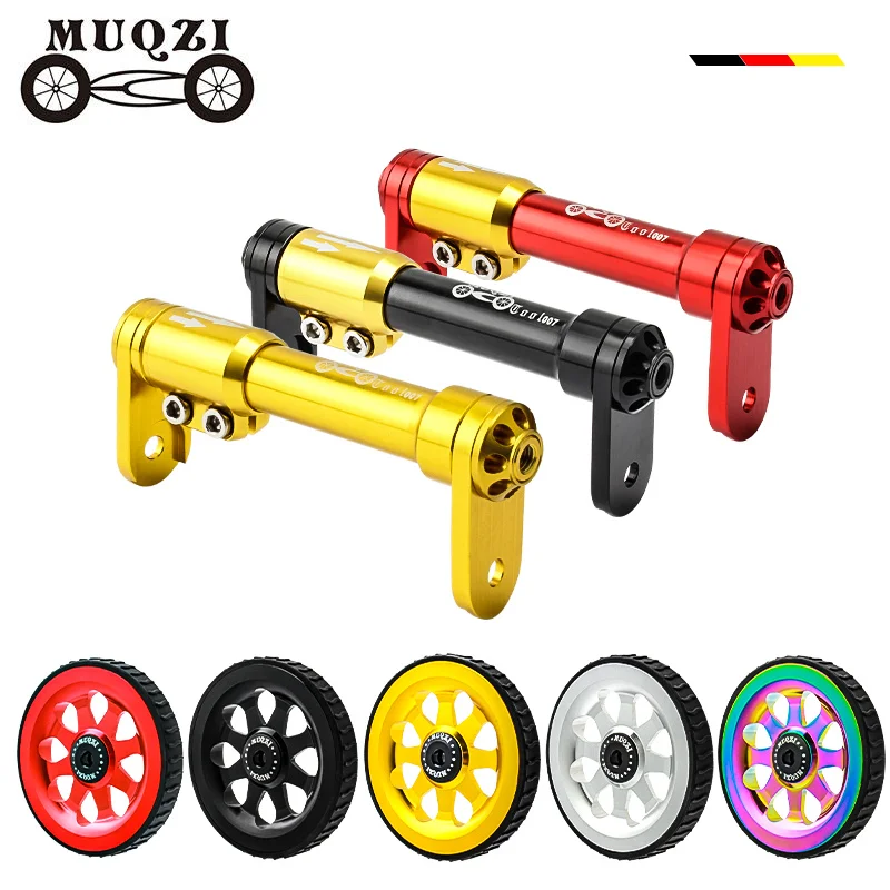 Ceramic Bearing Easy Wheel & Extension Bar For Brompton Folding Bike Heightening Design Telescopic Rod Extension Block bicycle auxiliary wheels