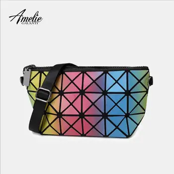

AMELIE GALANTI 2020 new geometric diamond shoulder bag female chain small square bag luminous tide diamond folding bag