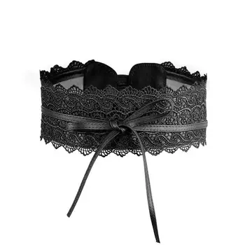 

Women Lace Waist Belt Soft Faux Leather Boho Band Corset Fashion Accessories for Dresses