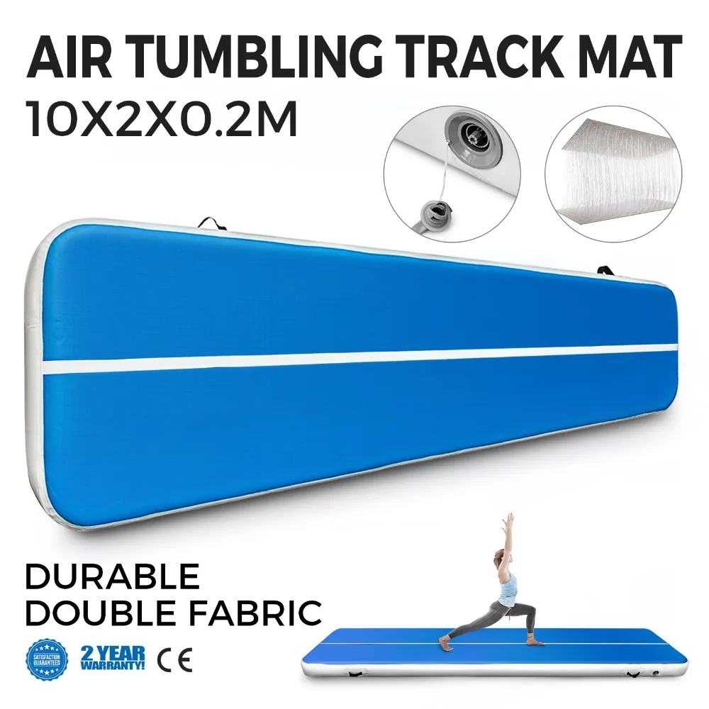 2x10M Air Track Home Floor Gymnastics Tumbling Mat Inflatable GYM Goods