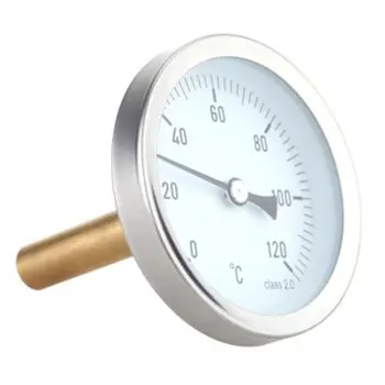 

63mm horizontal thermometer aluminum temperature dial indicator 0-120°C thermocouple bimetal thermometer