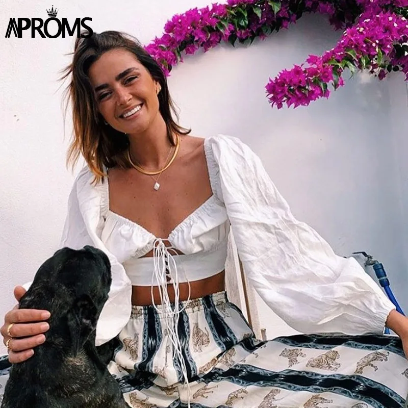 Топ женский белый с бантом и V образным вырезом|Майки| |