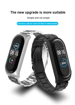 

For Xiaomi Mi Band 5 Strap Bracelet Accessories Pulseira Miband Replacement Stainless Steel Wriststrap For Mi Band 5 Smart Wrist
