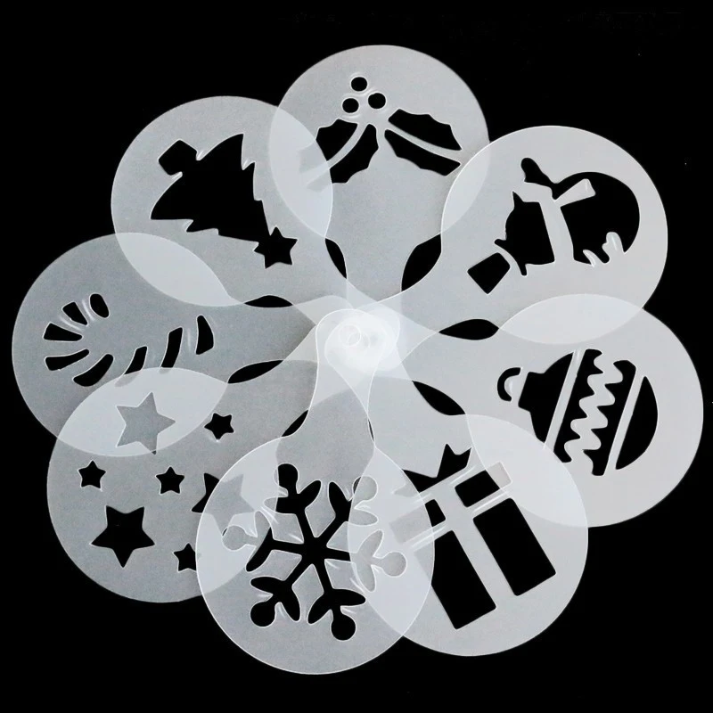 

8PC/Set Cake Decorating Stencil Molds Wedding Cake Stencils Cake Templates Spray Floral Cake Molds Wedding Cake Coffee Decor