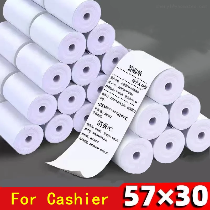 Thermal Printing Paper 57*30mm 8 Rolls 6.5 Meters Thermal Paper for Cash Registers POS Printer Accessories thermal cash register paper