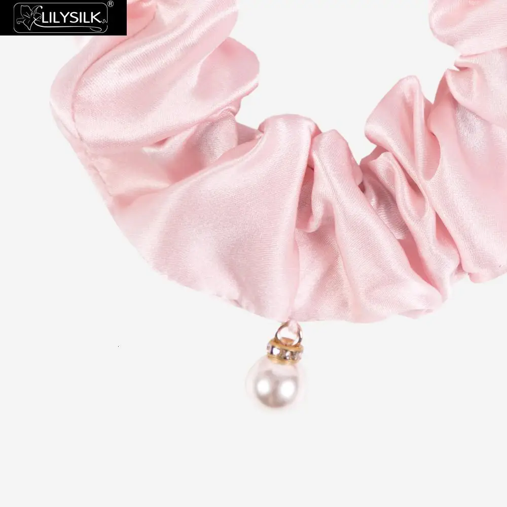 Резинки для волос LilySilk, 3 упаковки, с жемчугом, шелк, эластичный галстук для женщин и девушек, аксессуары, мягкий уход, роскошный
