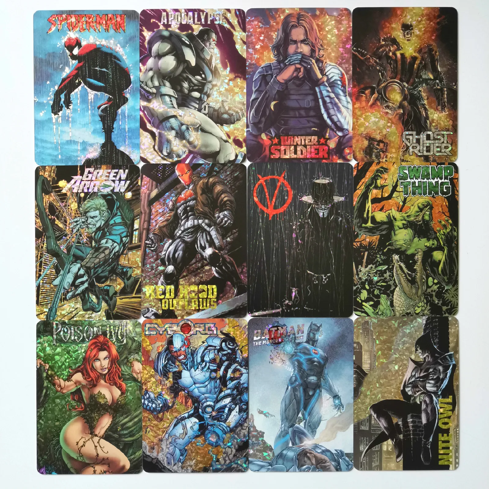 26 шт./компл. Супермен Человек-паук Marvel DC супер игрушки в виде героев Хобби Коллекционные игры Коллекция аниме-открытки