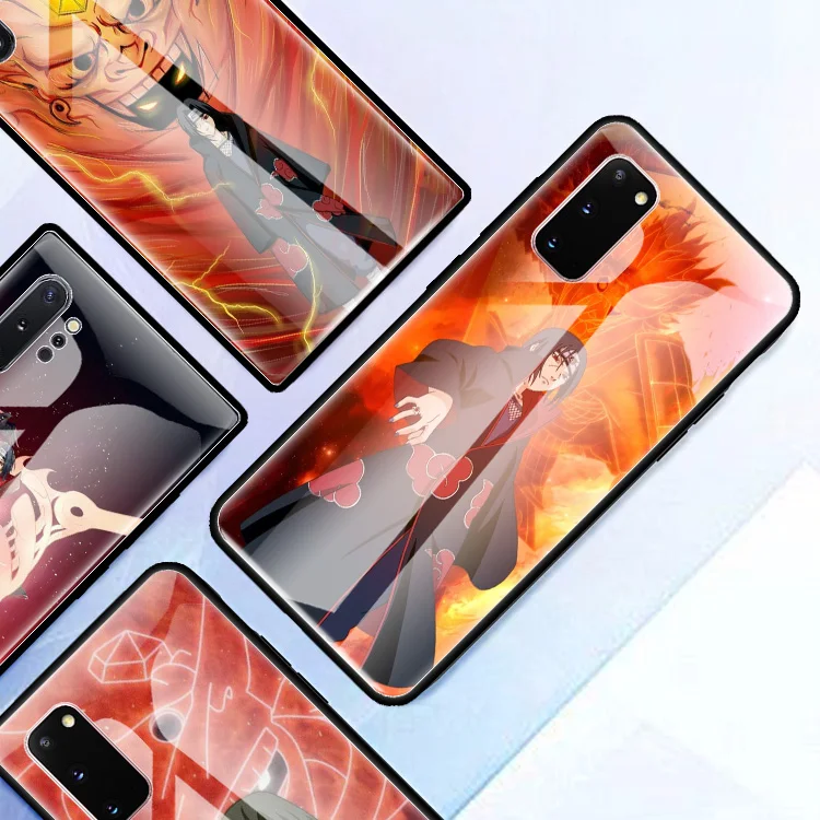 Аниме Наруто Итачи Учиха стеклянные Чехлы для Samsung Galaxy S20 S10 5G S10e S9 S8 Plus Note 20 Ultra 9 10