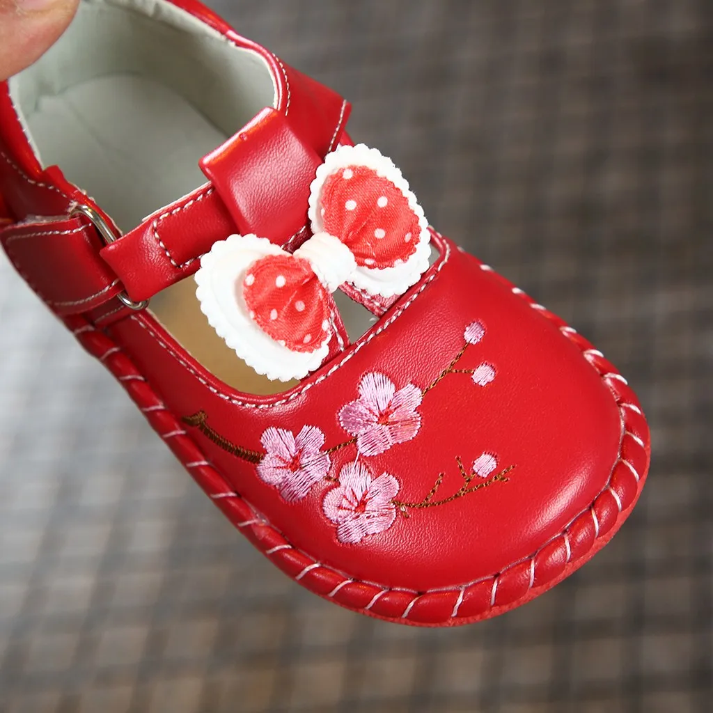 Winter product Toddler Infant Baby Girls Bowknot Embroidery Princess Single Leather Shoes child kids shoes Zapatos de bebe#9
