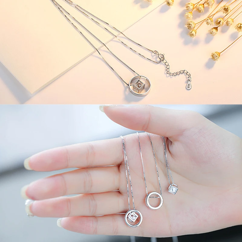 925 Sterling Silver Snake Bone Chain Round Necklaces Girl Multipurpose Zircon Pendant Choker Collares Gift Wedding Fine Jewelry