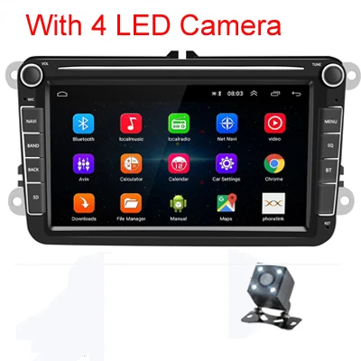 With 4 LED Camera " сенсорный экран gps навигация 2 Din Автомобильный Радио Bluetooth Авто стерео Мультимедийный плеер аудио рулевое колесо дистанционное управление - Цвет: With 4 LED Camera