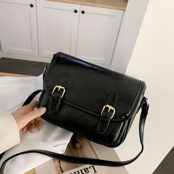 

Women's 2020 New Style Korean-style Autumn and Winter Shoulder Leather Belt Square Sling Bag Spiraea Fashion