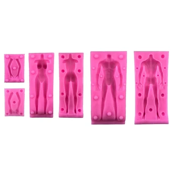 

Doll Body Shape Silicone Mold 3D Soft Candy Tool Mannequin Manual Diy Chocolate Baking Decorative Clay Mold Supplies