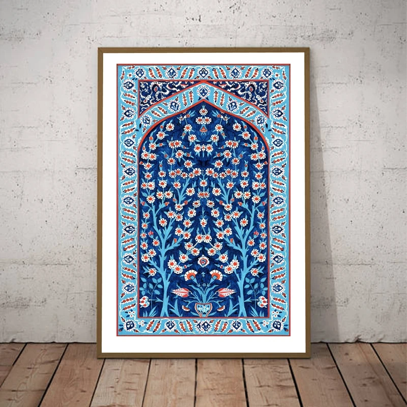 Turkish-Tile-Tree-of-Life-Watercolor-Painting-Prints-Traditional-Ottoman-Floral-Wall-Art-Picture-Canvas-Poster (1)
