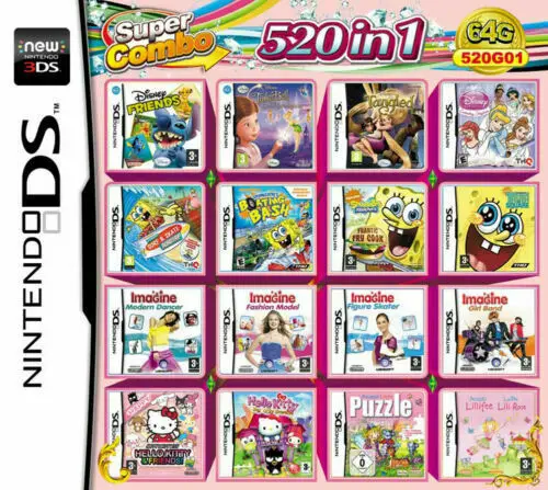 520 в 1 мульти игры Картридж для nintendo DS NDS NDSL NDSi 2DS 3DS(Multicart