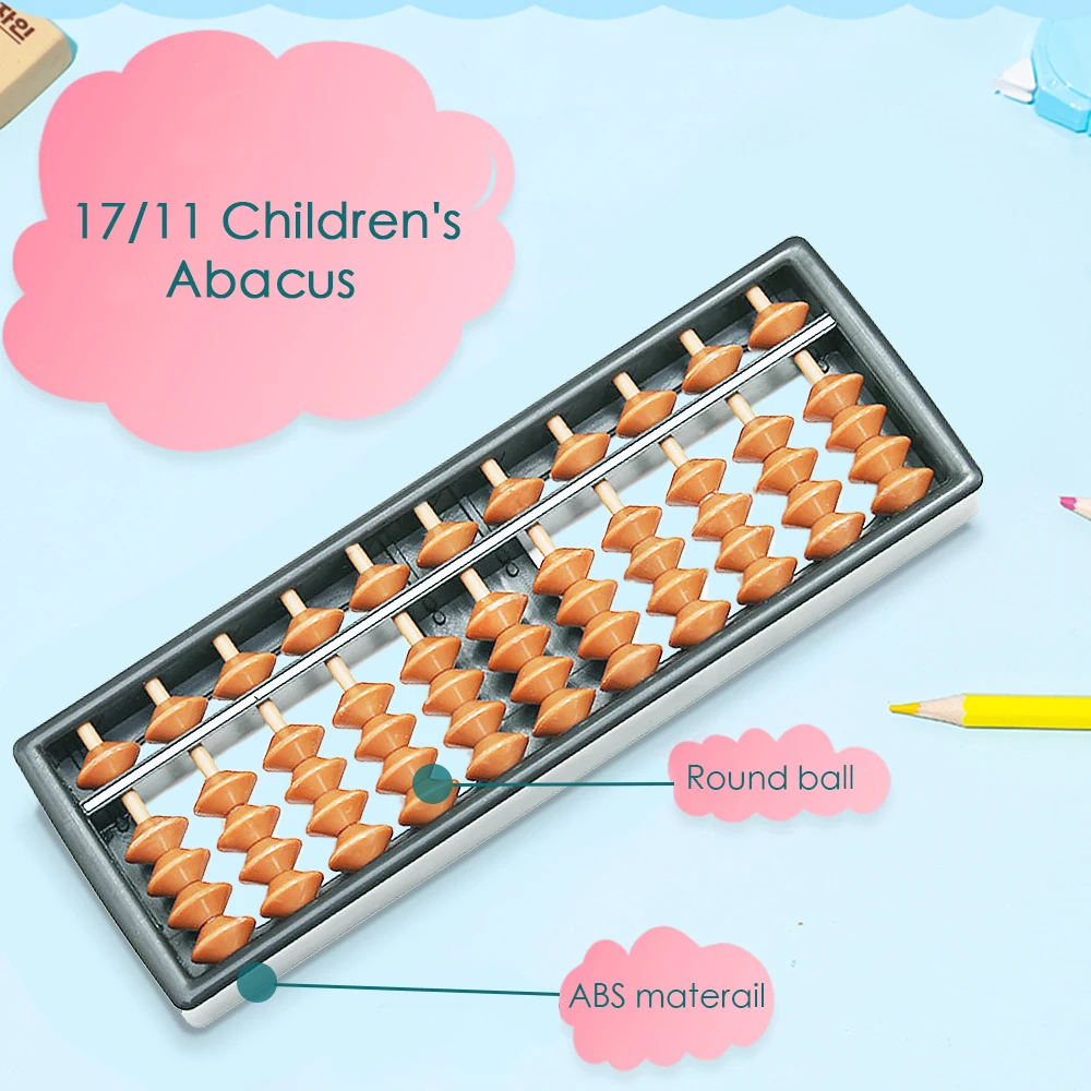 Abacus Montessori Toy 17 Digits Kid School Learning Math Arithmetic toy Chinese Traditional Abacus Educational Toys for children