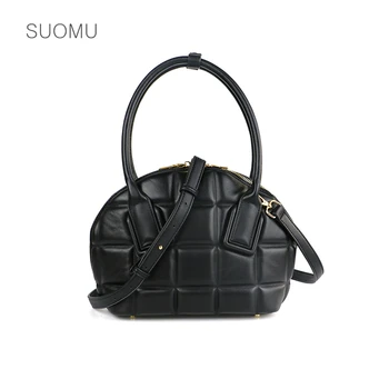 

Women large capacity circle round bag shoulder messenger bag shell totes handbag black red coffee white 2020 spring summer new